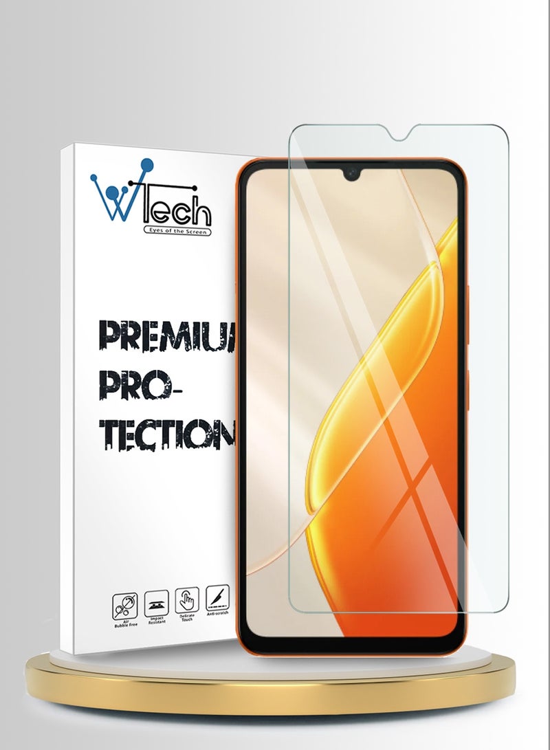 دبليو تيك itel A200 / itel A200+ 4G 2026 واقي شاشة من الزجاج المقسّى بشاشة منحنية فئة WTech Premium Series 9H 2.5D (MSG9CN) - شفاف - Image 1